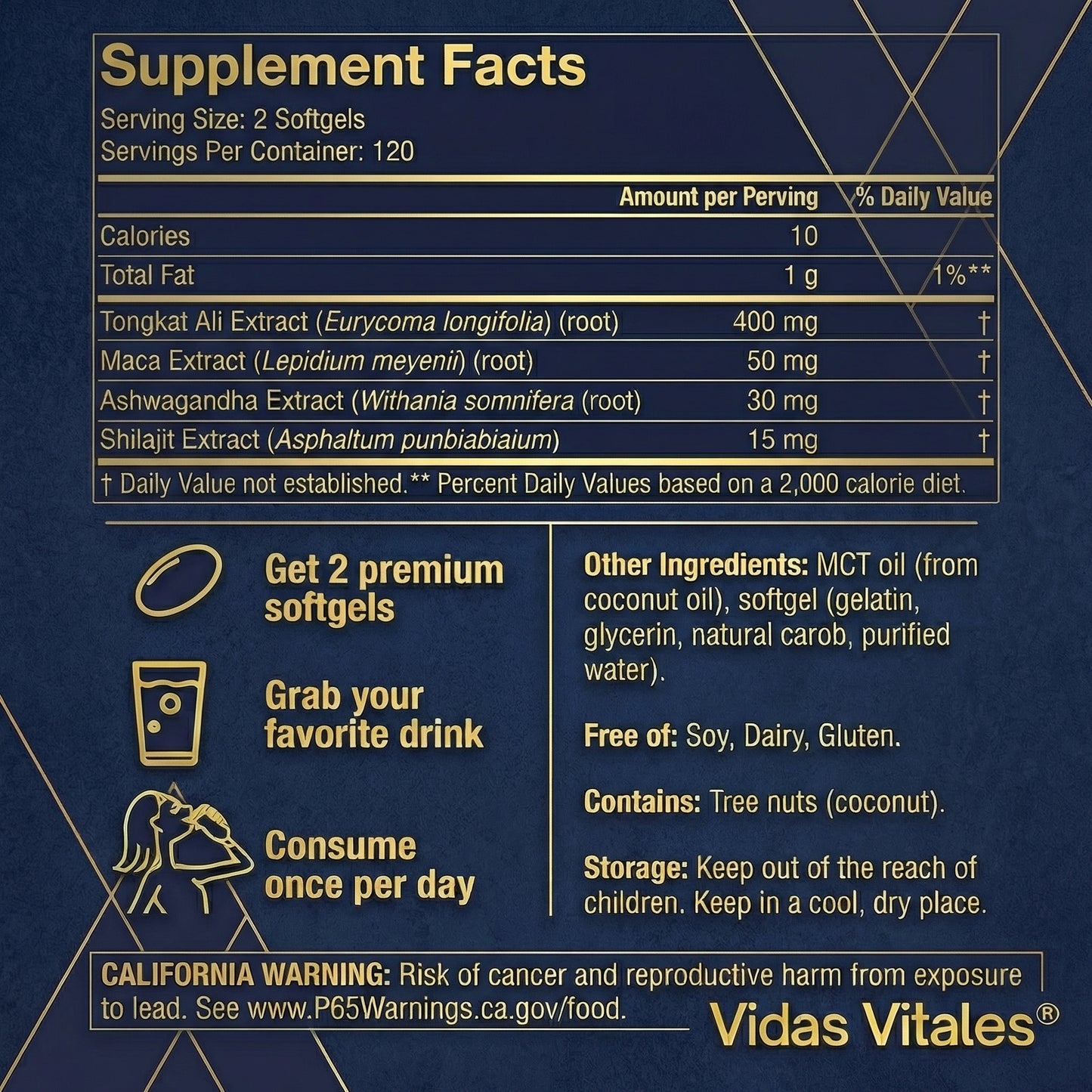 Tongkat Ali+, Ashwagandha, Maca Root, Shilajit Compound